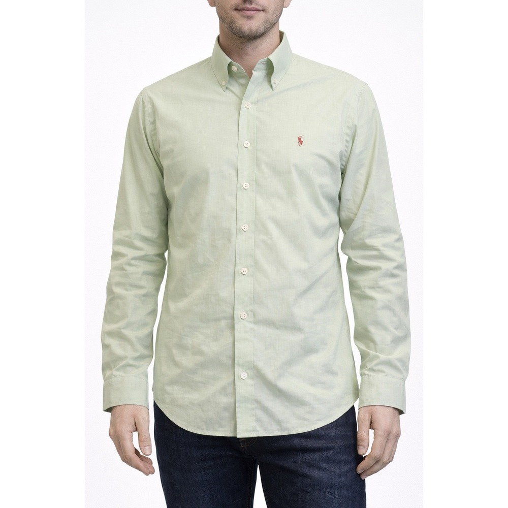 Vintage Ralph Lauren Classic Fit Button Down Shirt Mens 17 33/34 Checkered Green